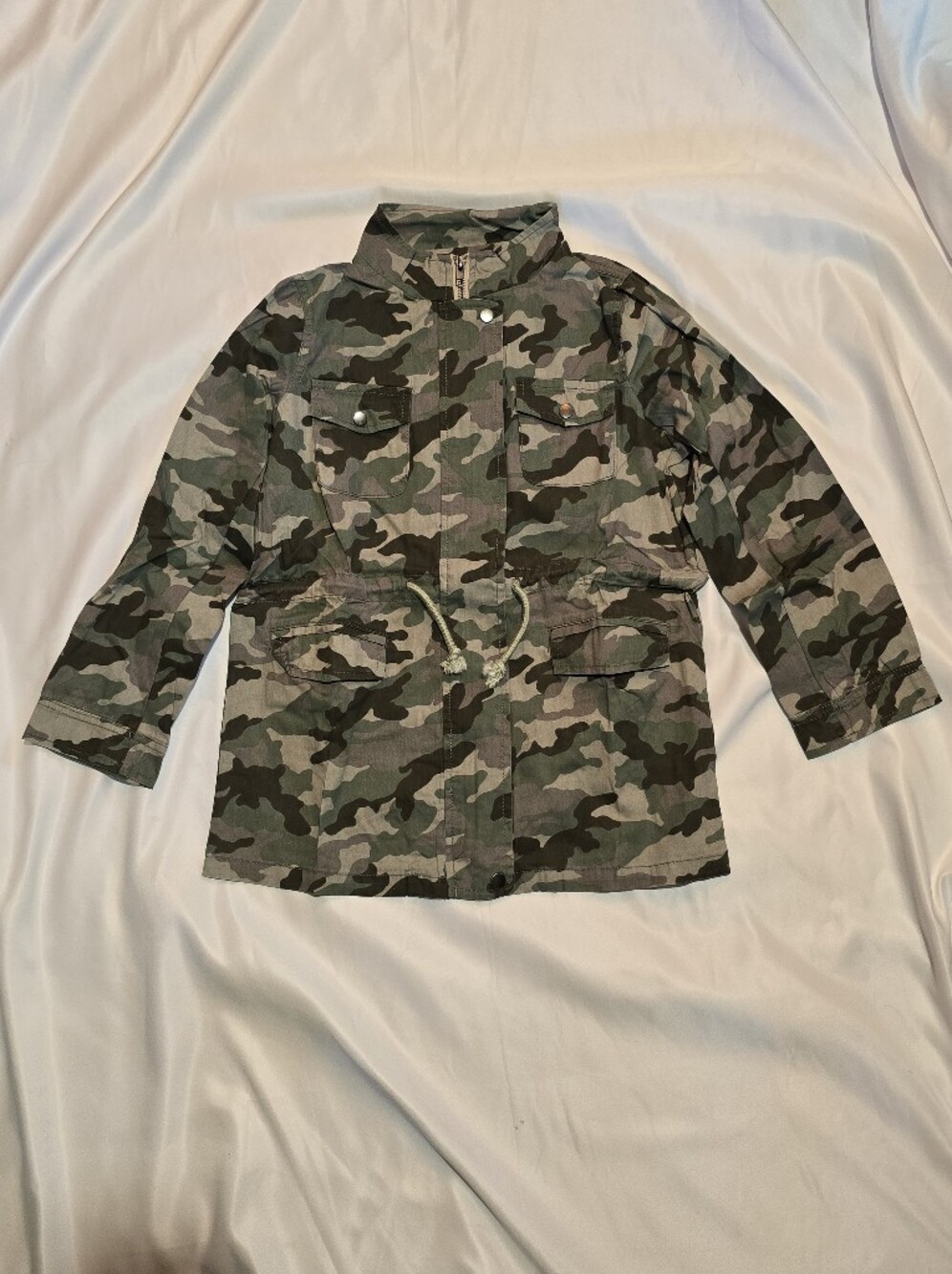 Hayden Girls Camo Utility Jacket - Green & Brown Size Size M